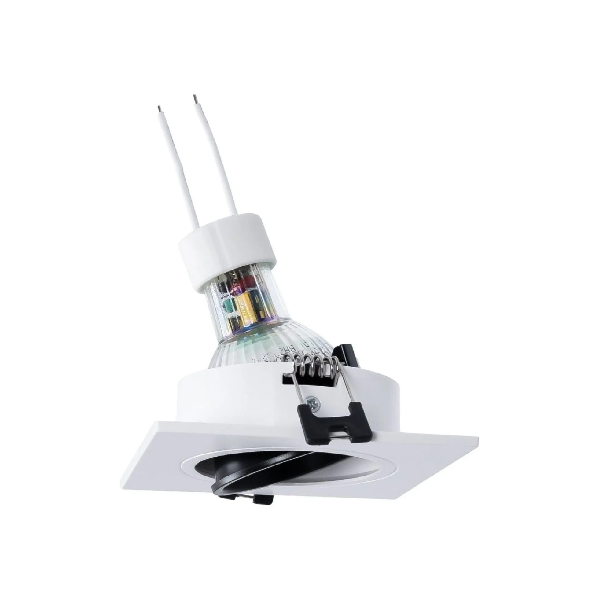 KIT Aro downlight cuadrado 93x93mm + Bombilla GU10 6W + Portalámparas
