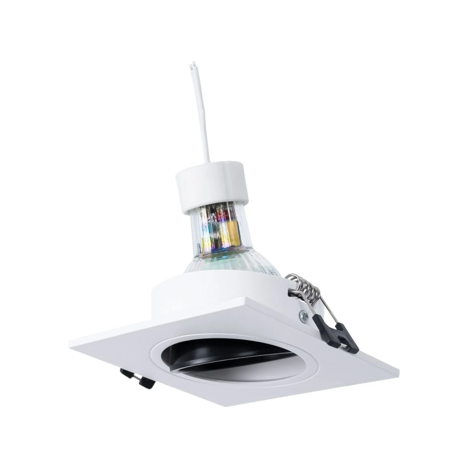 KIT Aro downlight cuadrado 93x93mm + Bombilla GU10 6W + Portalámparas