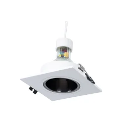 KIT Aro downlight cuadrado 93x93mm + Bombilla GU10 6W + Portalámparas