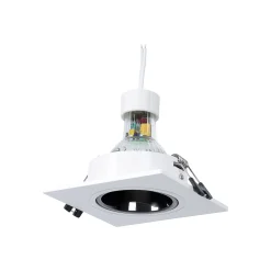 KIT Aro downlight cuadrado 93x93mm + Bombilla GU10 6W + Portalámparas