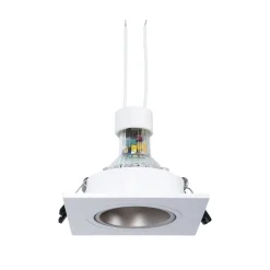 KIT Aro downlight cuadrado 93x93mm + Bombilla GU10 6W + Portalámparas