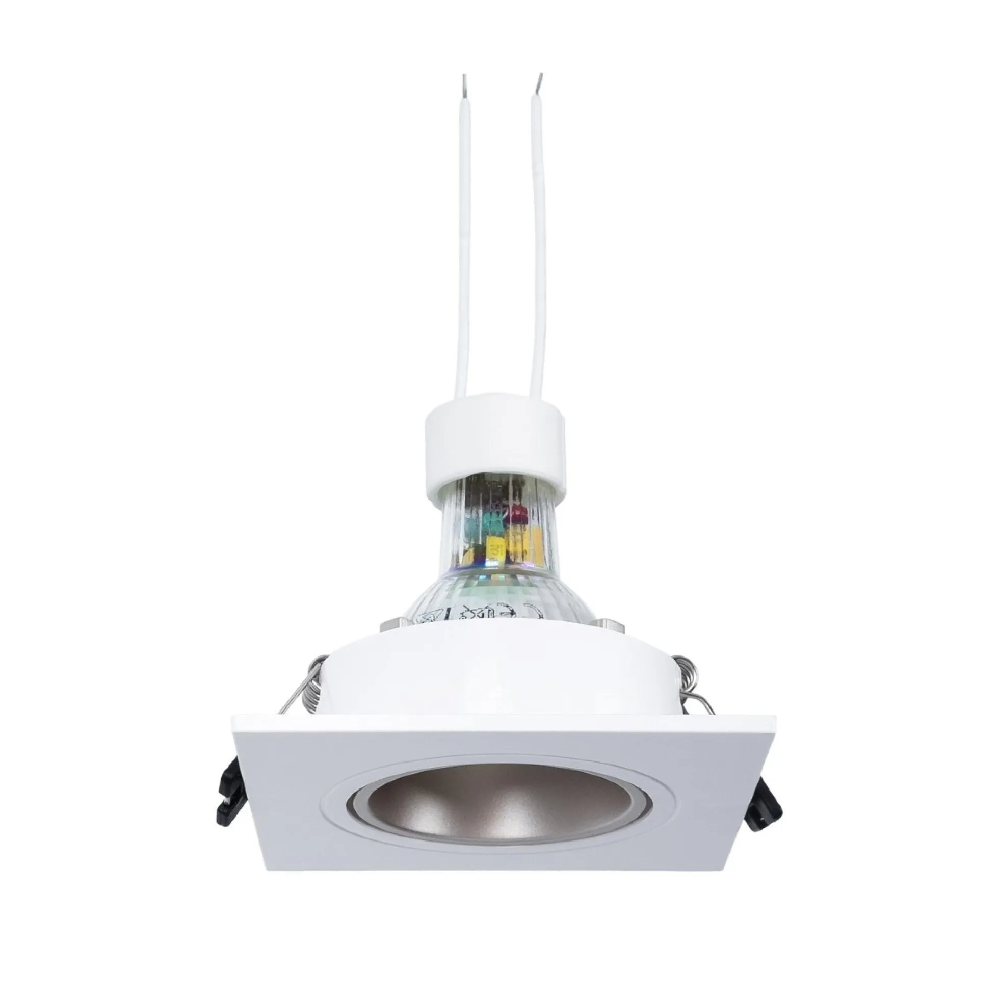 KIT Aro downlight cuadrado 93x93mm + Bombilla GU10 6W + Portalámparas