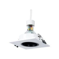 KIT Aro downlight cuadrado 93x93mm + Bombilla GU10 6W + Portalámparas