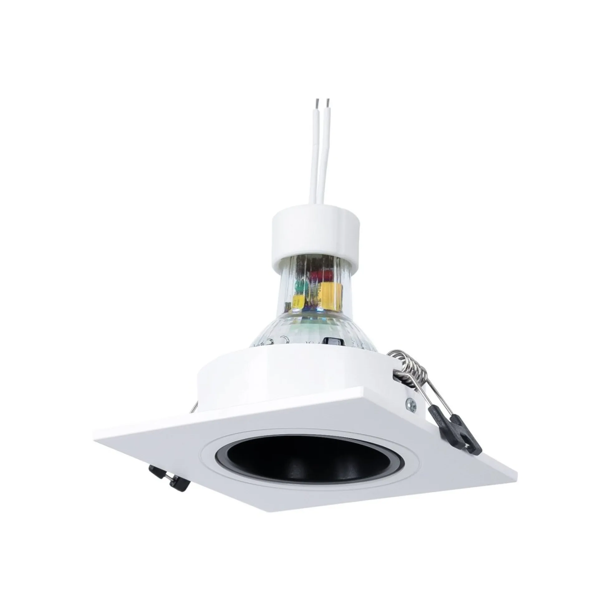 KIT Aro downlight cuadrado 93x93mm + Bombilla GU10 6W + Portalámparas