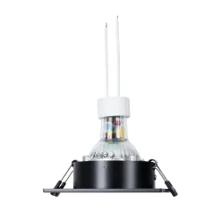 KIT Aro downlight cuadrado 93x93mm + Bombilla GU10 6W + Portalámparas