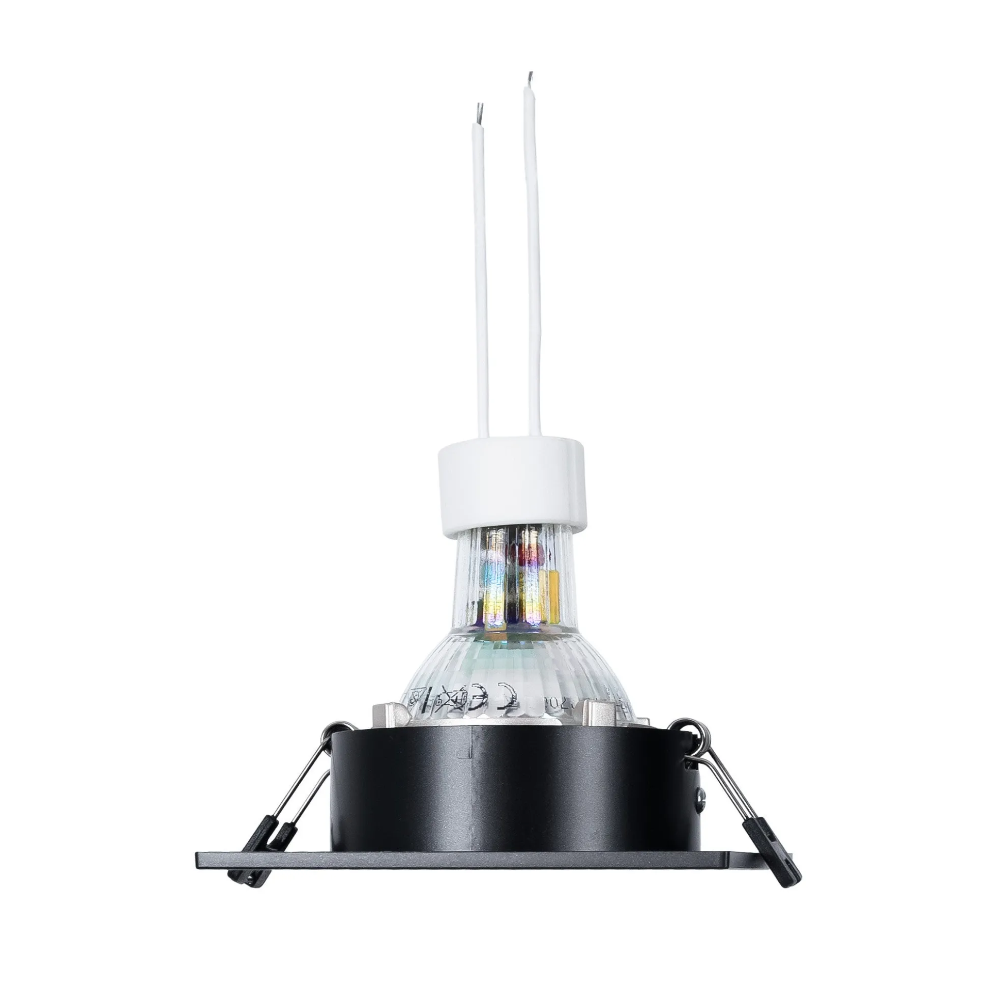 KIT Aro downlight cuadrado 93x93mm + Bombilla GU10 6W + Portalámparas