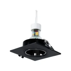 KIT Aro downlight cuadrado 93x93mm + Bombilla GU10 6W + Portalámparas