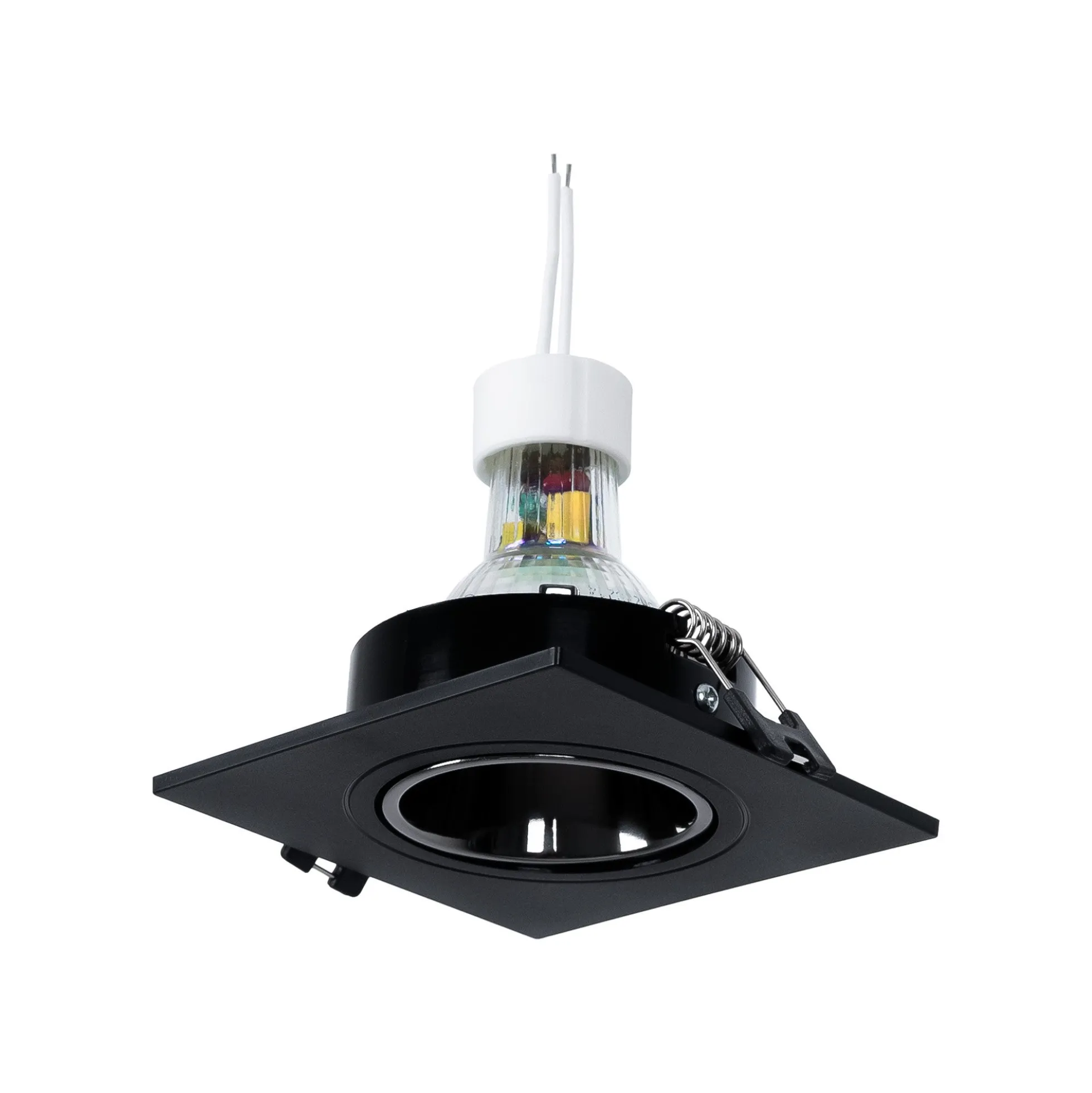 KIT Aro downlight cuadrado 93x93mm + Bombilla GU10 6W + Portalámparas