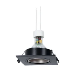 KIT Aro downlight cuadrado 93x93mm + Bombilla GU10 6W + Portalámparas