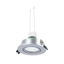 KIT Aro empotrable basculante Ø90mm + Bombilla GU10 6W + Portalámparas