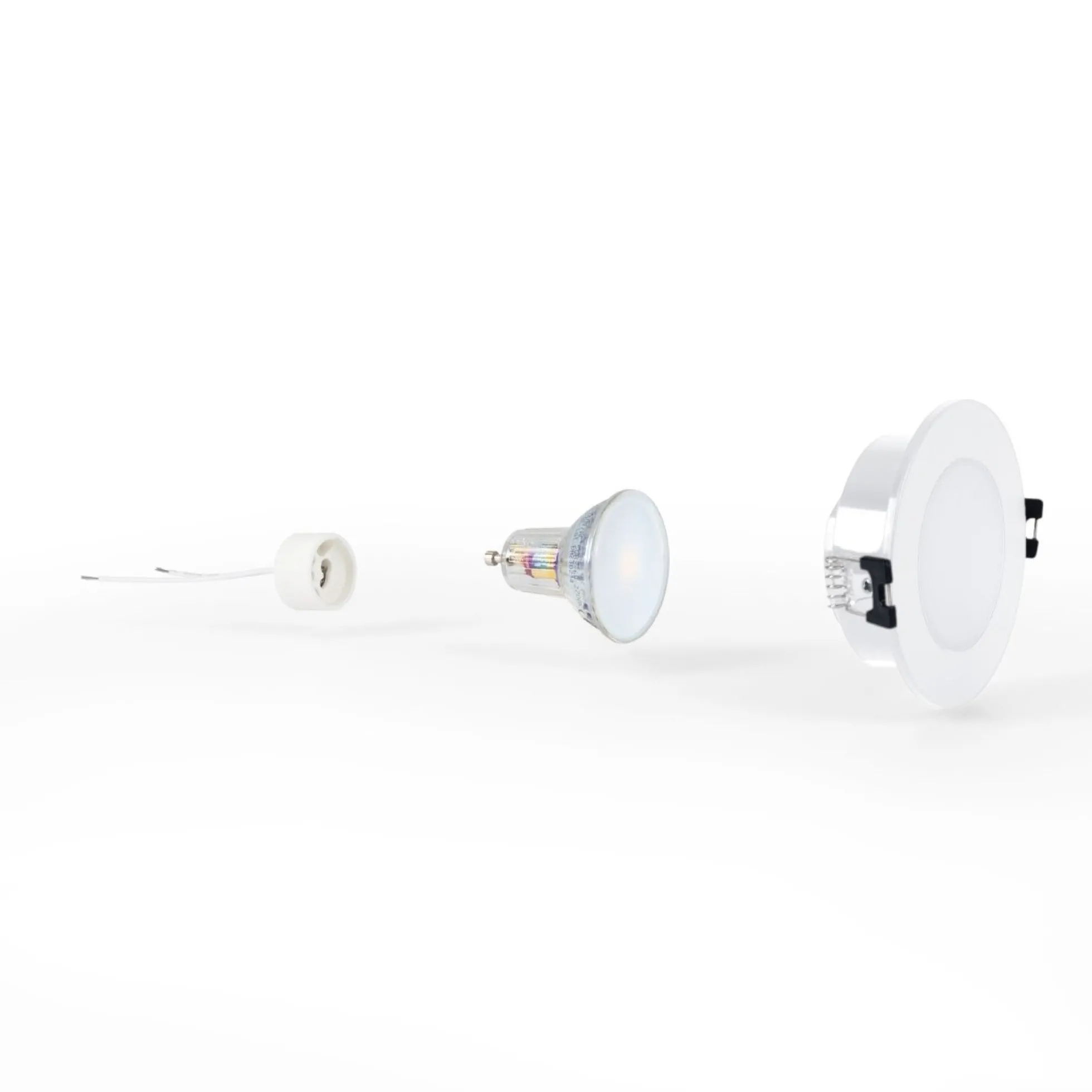 KIT Aro empotrable estanco Ø90mm + Bombilla GU10 6W + Portalámparas