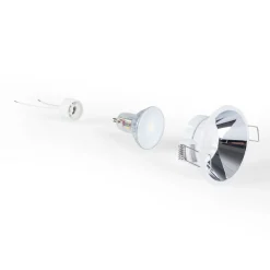 KIT Aro empotrable fijo Ø82mm + Bombilla GU10 6W + Portalámparas