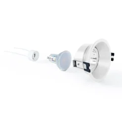 KIT Aro empotrable Ø93mm + Bombilla GU10 6W + Portalámparas