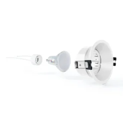 KIT Aro empotrable Ø93mm + Bombilla GU10 6W + Portalámparas