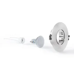 KIT Aro empotrable Ø110mm + Bombilla GU10 6W + Portalámparas