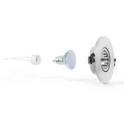 KIT Aro empotrable Ø110mm + Bombilla GU10 6W + Portalámparas