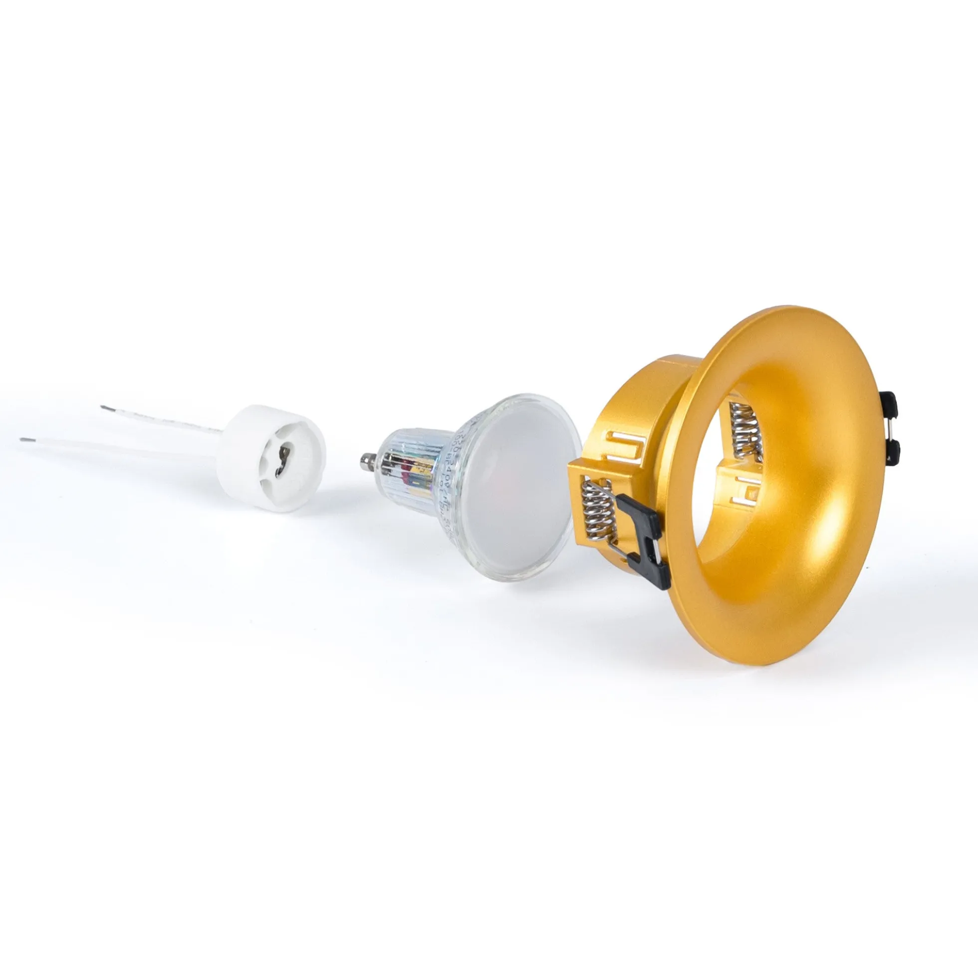 KIT Aro empotrable Ø86mm + Bombilla GU10 6W + Portalámparas