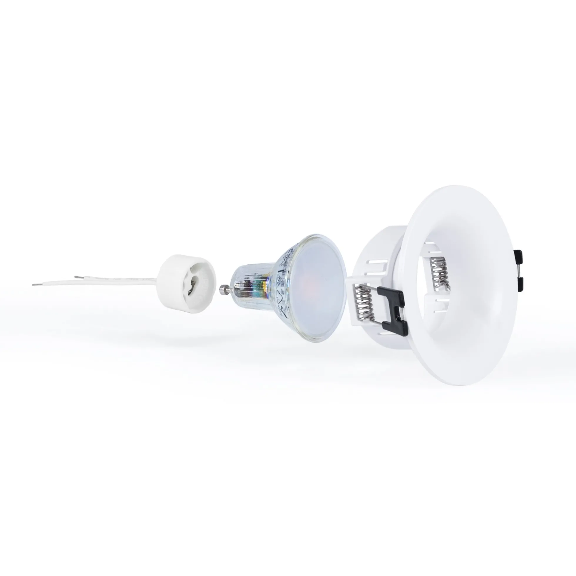KIT Aro empotrable Ø86mm + Bombilla GU10 6W + Portalámparas