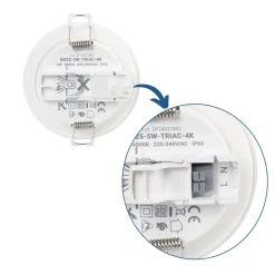 Kit Downlight LED exterior 5W - IP65 - Aro intercambiable - TRIAC regulable - Corte Ø68mm