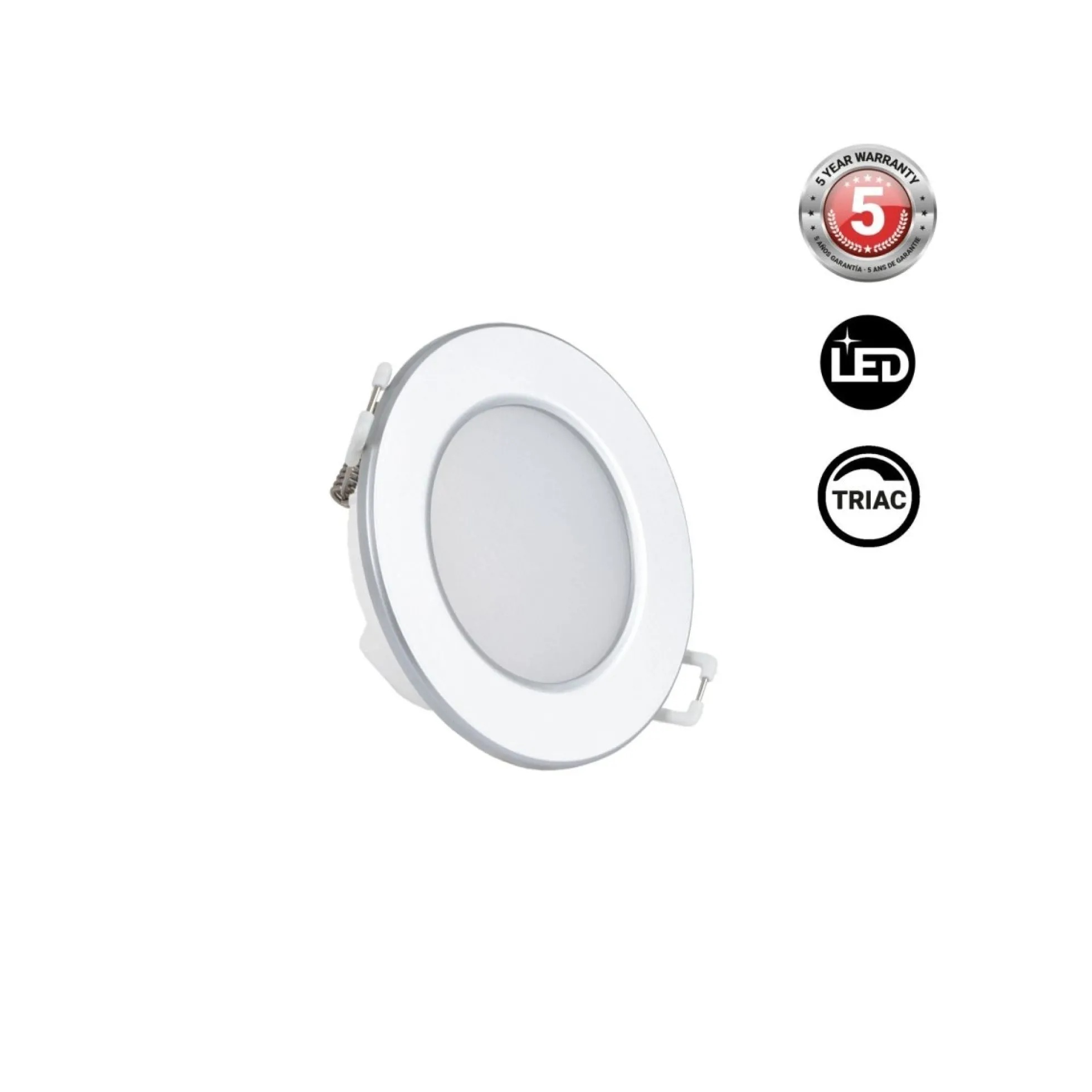 Kit Downlight LED exterior 5W - IP65 - Aro intercambiable - TRIAC regulable - Corte Ø68mm