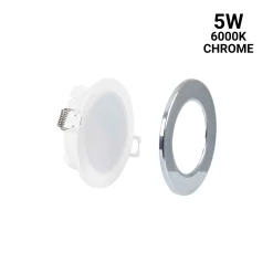 Kit Downlight LED exterior 5W - IP65 - Aro intercambiable - TRIAC regulable - Corte Ø68mm