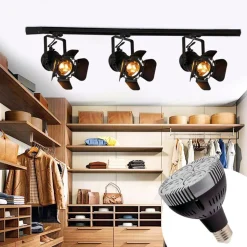 KIT Foco carril trifásico orientable 