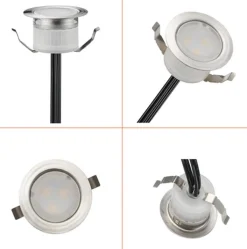 Kit 6 focos LED empotrables en suelo 0,3W 12V-DC IP67