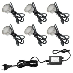 Kit 6 focos LED empotrables en suelo 0,3W 12V-DC IP67
