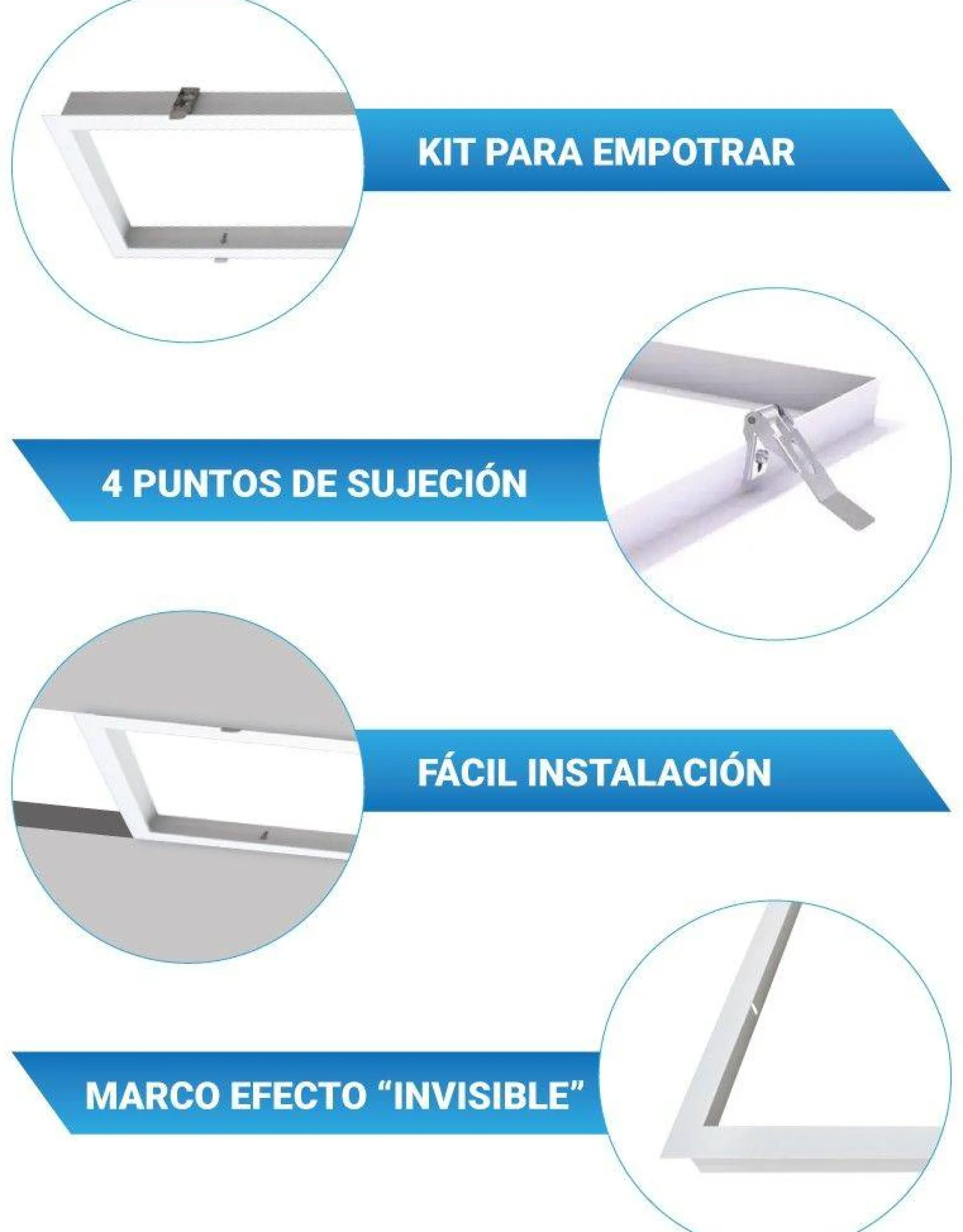 Kit Marco empotrable para Paneles LED 120x30