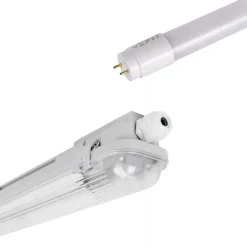 Kit pantalla estanca 60cm + tubo LED T8 9W - 6000K