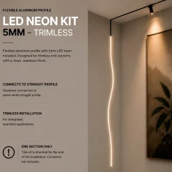 Kit - Perfil flexible de aluminio + neón LED - 5mm - 1 metro