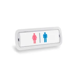 KIT pictograma autodhesivo "Baños" + Luz de emergencia permanente