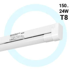 Kit regleta portatubos + tubo LED T8 - 24W - 150cm