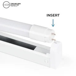 Kit regleta portatubos + tubo LED T8 - 24W - 150cm