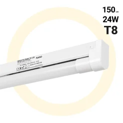 Kit regleta portatubos + tubo LED T8 - 24W - 150cm