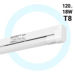 Kit regleta portatubos + tubo LED T8 - 18W - 120cm