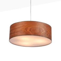 Lampara colgante con pantalla efecto madera