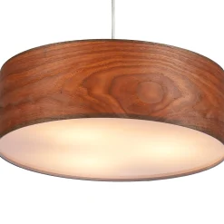 Lampara colgante con pantalla efecto madera