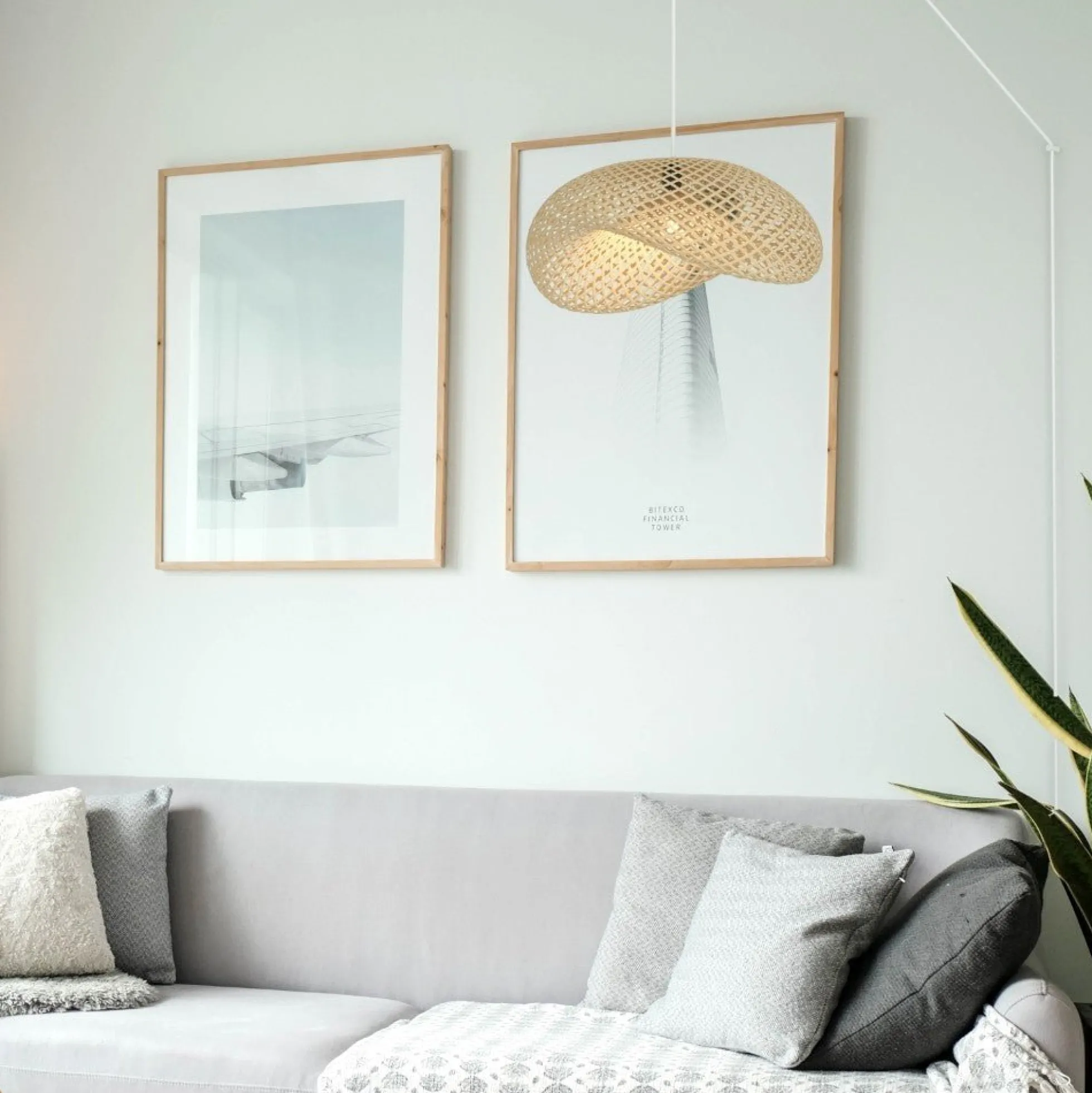 Lampara colgante de mimbre "Vimet Lite" con interruptor y enchufe