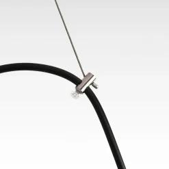 Lampara colgante doble metal y madera  