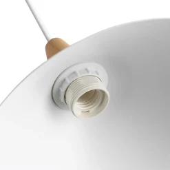 Lampara colgante doble metal y madera  