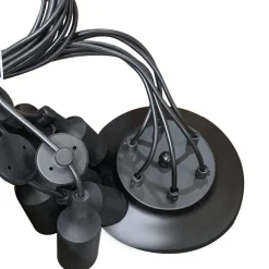 Lámpara araña colgante negra "Lumière" para 6 bombillas E27 – Estilo vintage