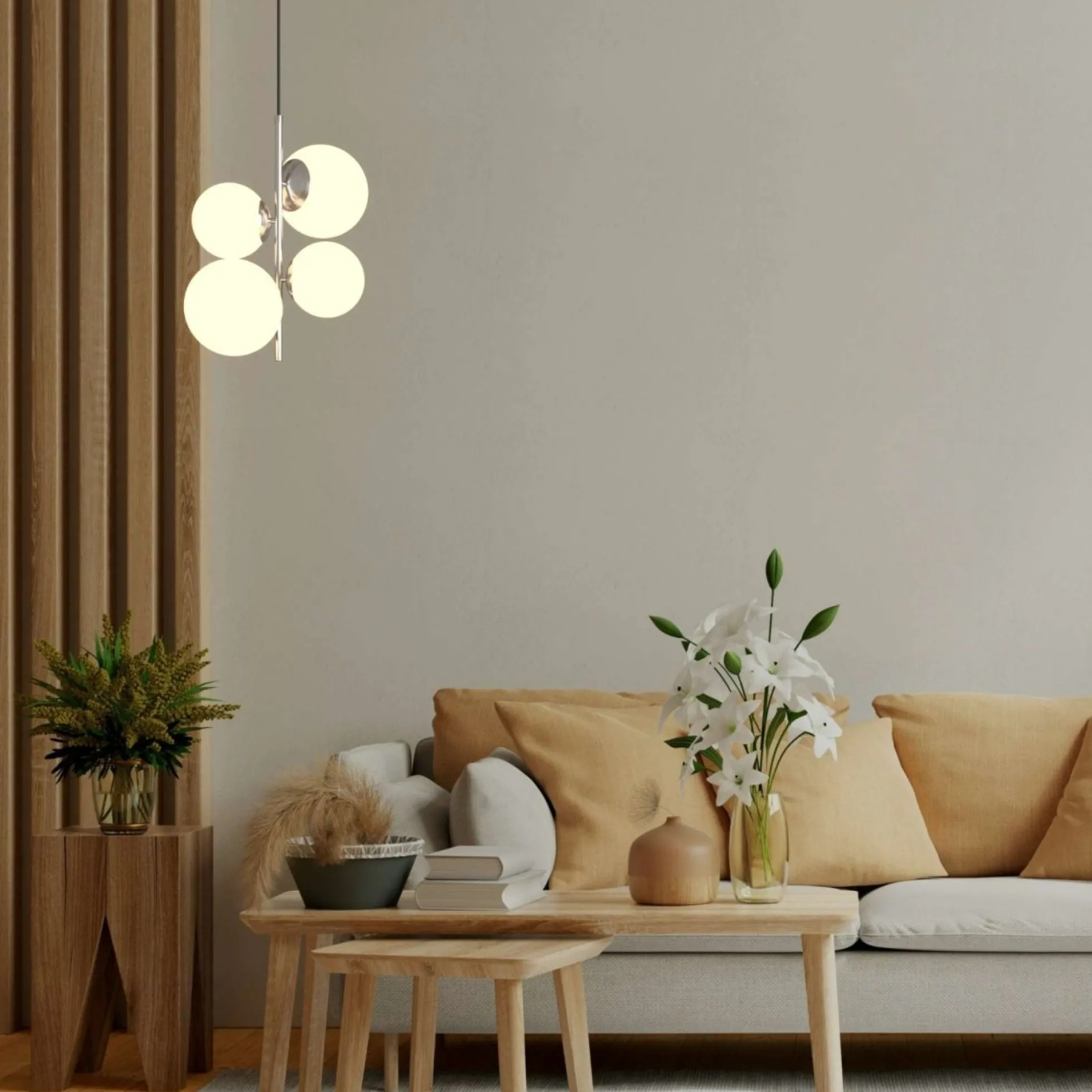 Lámpara colgante bola cristal "TANNA" - E27 - Ø 15cm