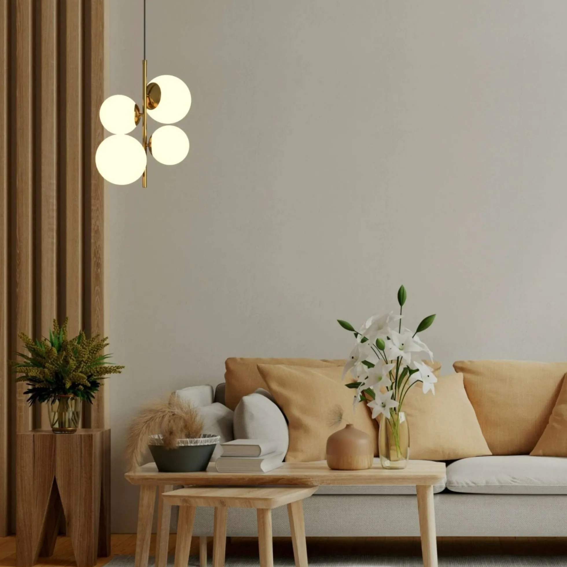 Lámpara colgante bola cristal "TANNA" - E27 - Ø 15cm