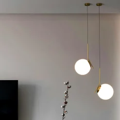 Lámpara colgante bola cristal 
