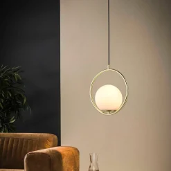 Lámpara colgante bola cristal 