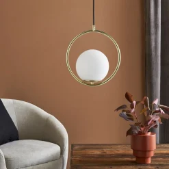 Lámpara colgante bola cristal 