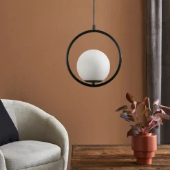 Lámpara colgante bola cristal 