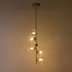 Lámpara colgante con esferas de cristal 