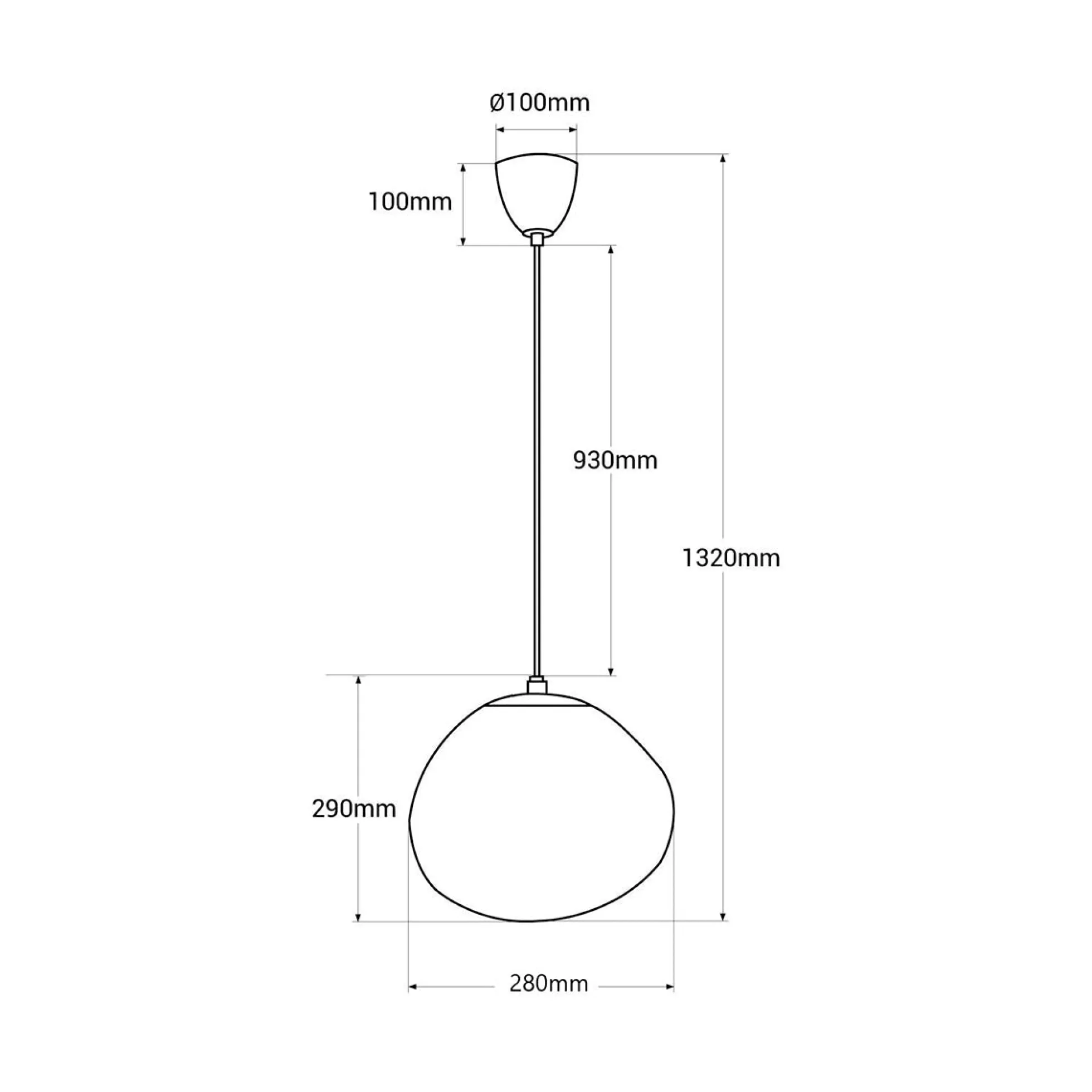 Lámpara colgante cristal de diseño "Abril"- Ø 28cm